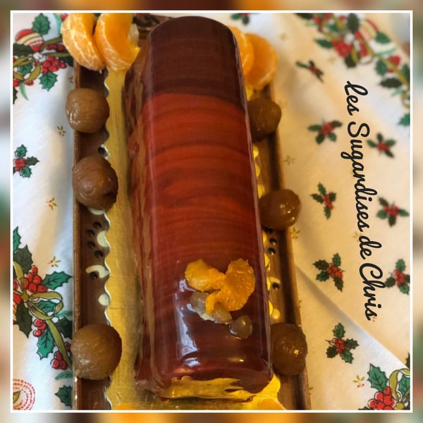 Bûche vanille, marrons et mikados - Régal